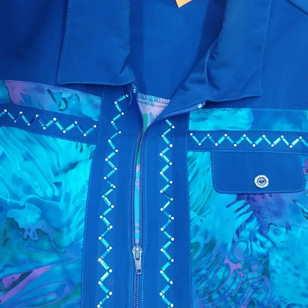 3372 Size Large Gepetto Pant set Royal Blue, Purple with Jewels down the front. - Picture 5 of 9